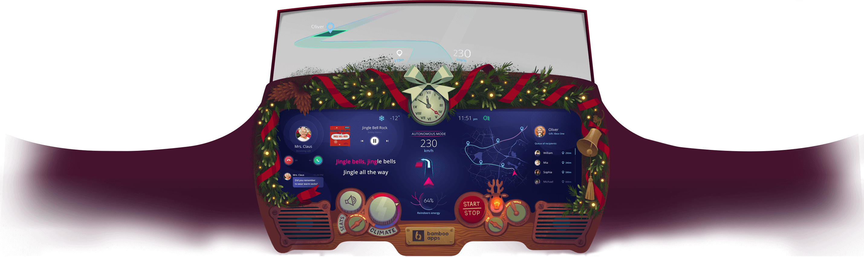 Special Santa Sleigh HMI UX/UX Design Project