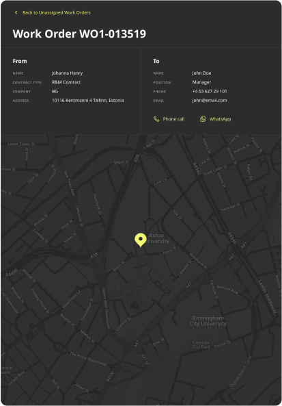 Work order invoice generation