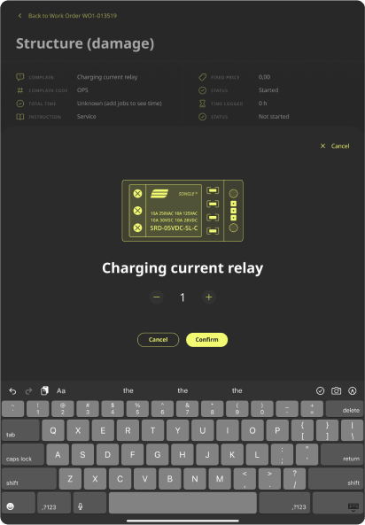 Charging current relay