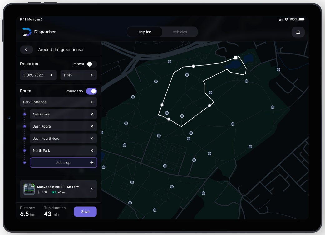 Route creation for autonomous shuttles