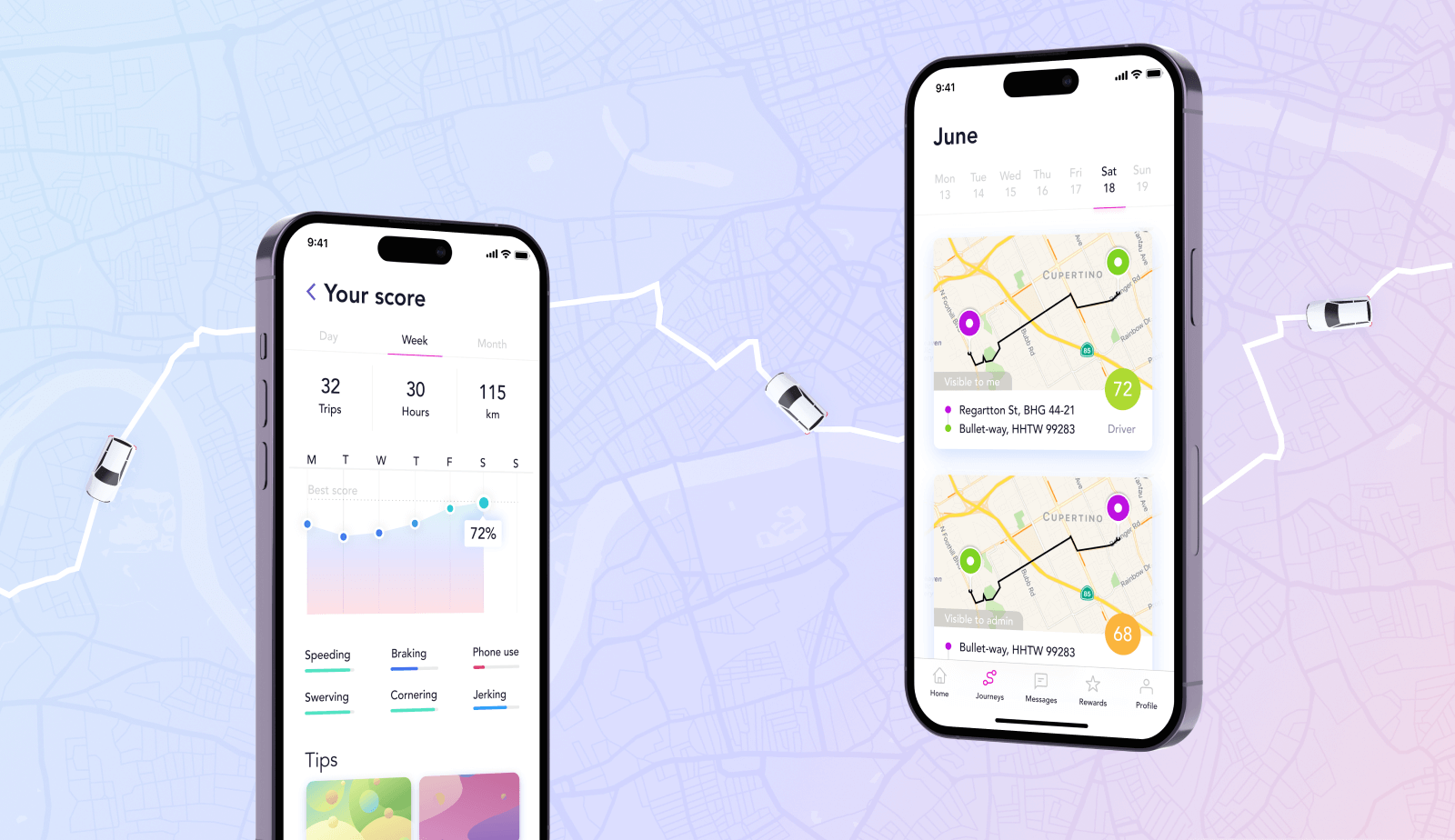 Driver behaviour monitoring and analysis app prototype
