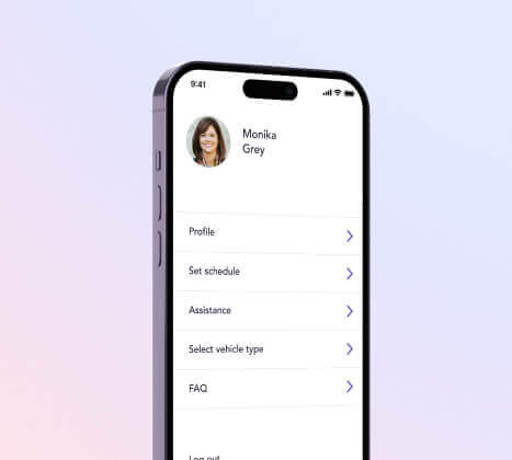 User profile of a driver