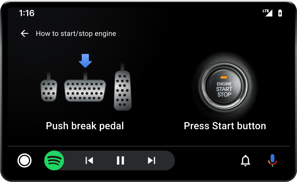 Start and stop the engine