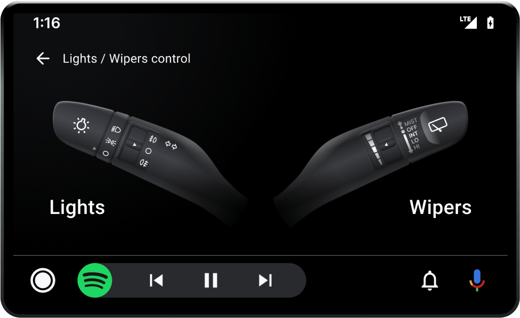 Lights and wipers control