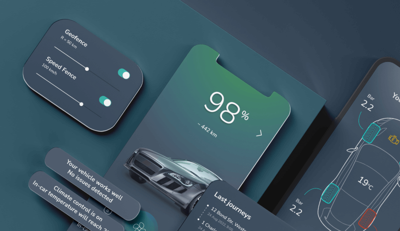 Connected car app prototype for a luxury sports car OEM