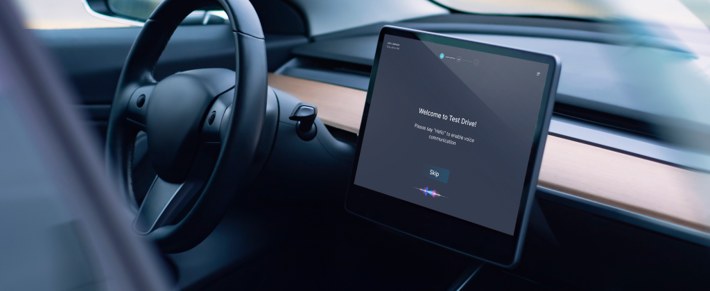 AI-enabled voice assistant for test drive